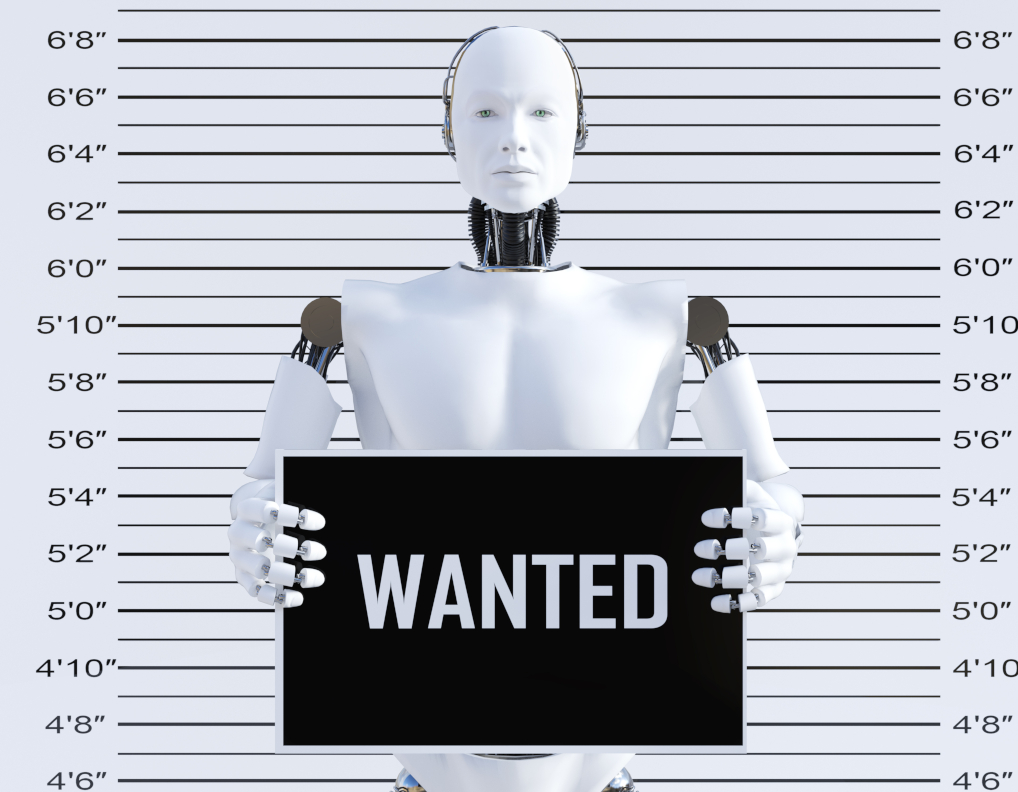 robot, criminal, wanted