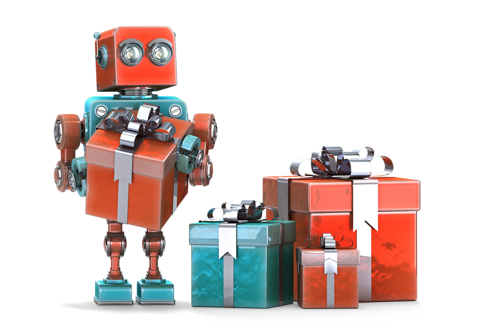 robot, presents, chatbot